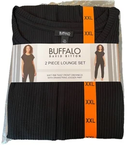 Buffalo David Bitton 2-Piece Lounge Set, Women's Size XXL, Black NEW - Picture 1 of 5