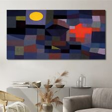 Canvas Print Fire At Full Moon Paul Klee Picture Bedroom Home Wall Art 140x70