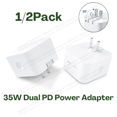 35W Dual USB C Fast Charger Cube PD Type C Adapter For iPhone Samsung iPad LG - Image 1 of 4