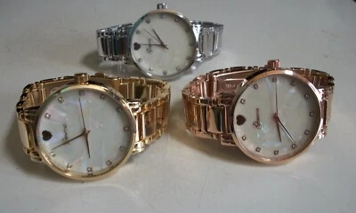 Women's Heart Silver, Gold & Rose Gold Bracelet Boyfriend Fashion Casual Watch - Image 1 of 3