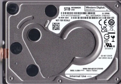 WD50NMZM-59BDAS1 sn: WX22D9 NOV 2024 5TB USB-C 2.5" WESTERN DIGITAL Spyglass-3 - Image 1 of 4