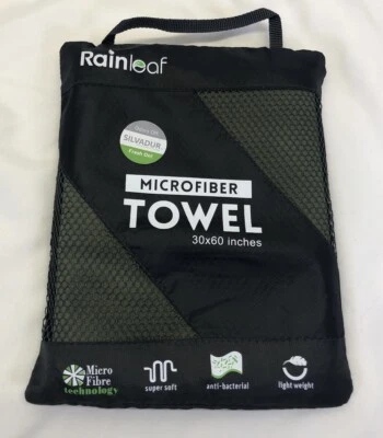 Toalla de microfibra Rainleaf perfecta toalla de viaje y deportes y playa. Secado rápido Foto 1 de 2
