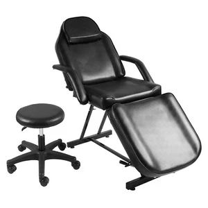 Massageliege Tattooliege Kosmetikstuhl mit Drehhocker Kosmetikliege für Friseur - Bild 1 von 10
