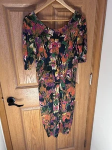 Erdem Flowered Dress Women's Size M 60% Silk 40% Cotton Beautiful Colorful - Picture 1 of 12