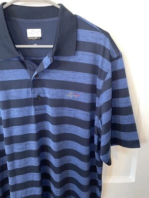Polo de golf Greg Norman Shark S/S rayas azules GRANDE *Como nuevo* Foto 1 de 4