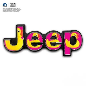 Jeep Emblem Overlay Decals - Ducks On Pink - Picture 1 of 9
