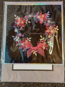 Burgoyne elegante handgefertigte Weihnachtskarten & Umschläge 5 neu aus altem Lagerbestand Kranzstrumpf - Bild 1 von 9