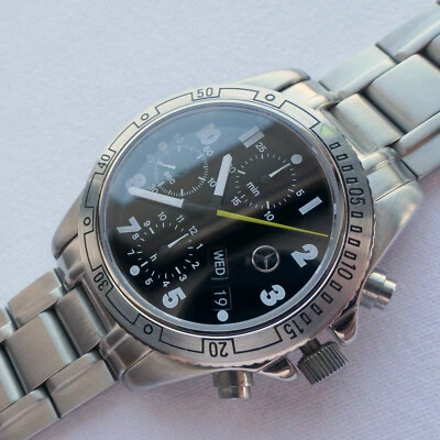 Reloj Cronógrafo Automático Mercedes Benz Accesorio Coche Clásico Aviador Piloto Foto 1 de 4