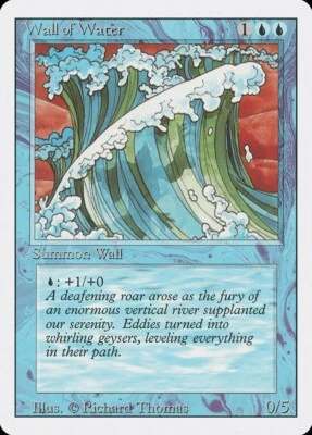 MTG Wall of Water LP Revised Edition 3ED Magic Gathering card old school - Image 1 of 3