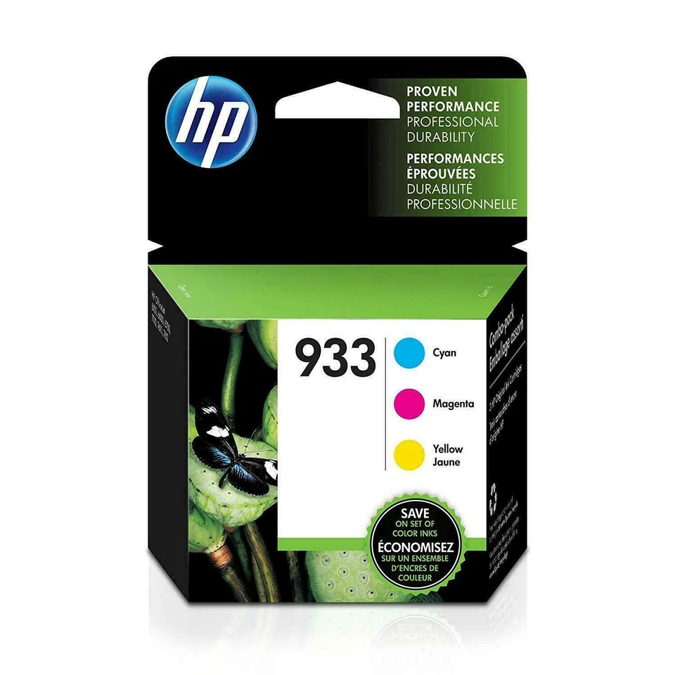 HP N9H56FN 933 Cyan, Magenta and Yellow Ink Cartridges - 3 Pieces