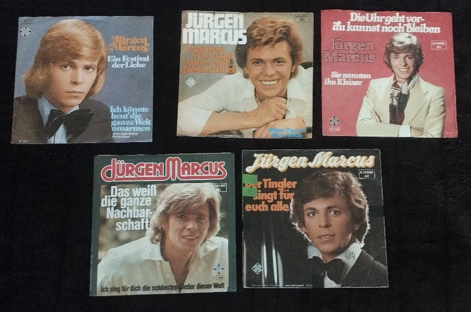 SB5: 5 x Jürgen Marcus 7" Singles VG VG+ Sammlung Jukebox Kult Schalger - Bild 1 von 1