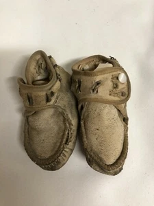 Zapatos mocasines blancos antiguos vintage para niños - Imagen 1 de 5