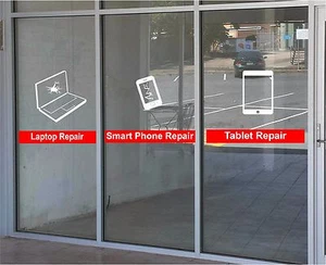 Calcomanía de vinilo para teléfono celular tableta computadora portátil reparación negocios pegatina ventana letras - Imagen 1 de 1