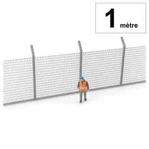 grillage militaire 1 mètre, pour barbelés HO 1/87 maquette clôture train H0 - Foto 1 di 1