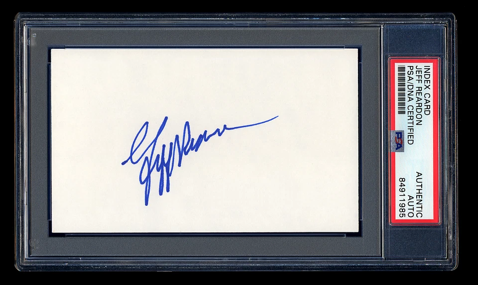 JEFF REARDON SIGNED INDEX CARD PSA/DNA AUTOGRAPHED 1987 MINNESOTA TWINS WSC - Image 1 of 1