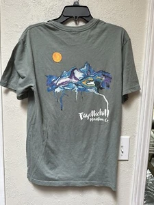Fayettechill Mountain Co. Green Sunset SS shirt Men's Size M Cotton Pre-Loved - Picture 1 of 6
