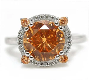 2CT Treated Padparadscha Sapphire & Topaz 925 Solid Sterling Silver Ring Sz 7 - Imagen 1 de 2