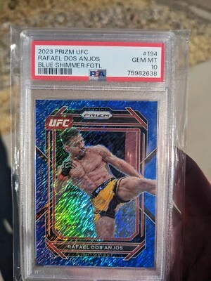 RDA Rafael Dos Anjos 2023 Blue Shimmer FOTL #/10 Prizm UFC Card PSA 10 POP 1 - Image 1 of 4
