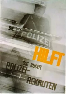 Póster original vintage POLICÍA SUIZA RECLUIT SAVETY c.1960 - Imagen 1 de 1