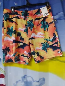 Billabong Board Shorts Recycler Sundays Beach Palm Tree Men Size L - Picture 1 of 4
