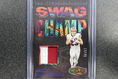2023 Panini Plates & Patches Swag Champ Blue /25 Christian McCaffrey - Image 1 of 2