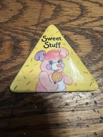 Popples 1986 Metal Button Pin American Greetings Carlton Sweet Stuff Popple Cover
