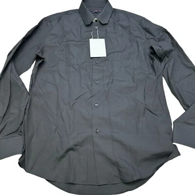 CAMISA DE VESTIR NUEVA SIN ETIQUETAS LOUIS VUITTON DNA UNIFORME MANGA LARGA NEGRA PARA HOMBRE TALLA 40 Foto 1 de 4