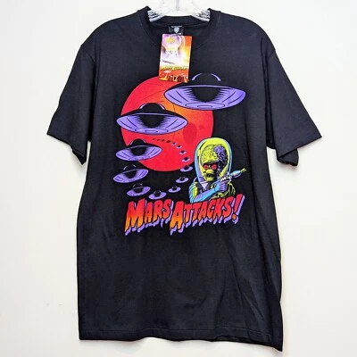 Camisa DS de Colección Mars Attacks 1996 Promo Película Brilla en la Oscuridad Puntada Única Nueva de Lote Antiguo Foto 1 de 4