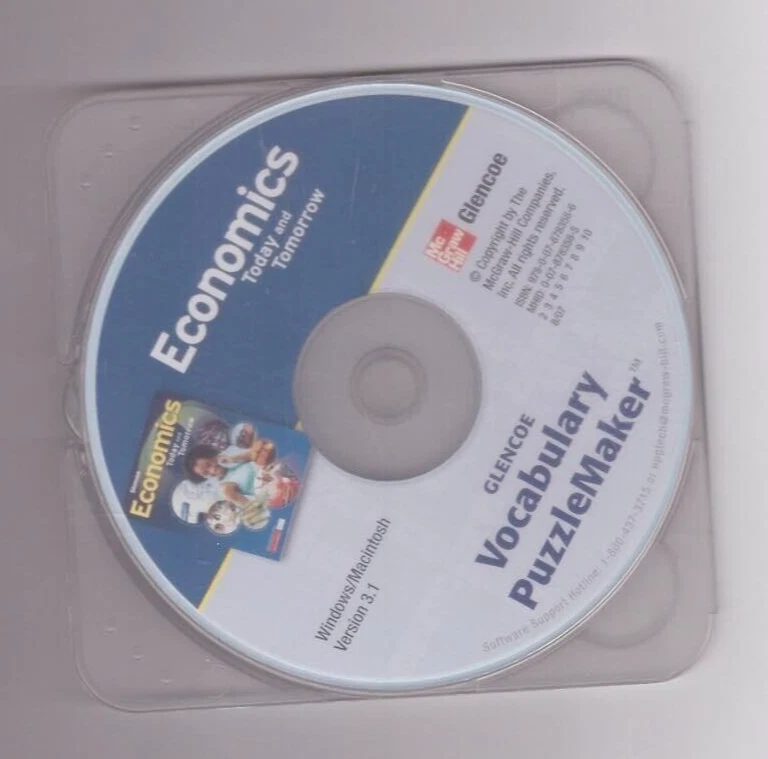 Glencoe Economics Vocabulary Puzzlemaker CD-Rom 2008 0078783585 - Image 1 of 1