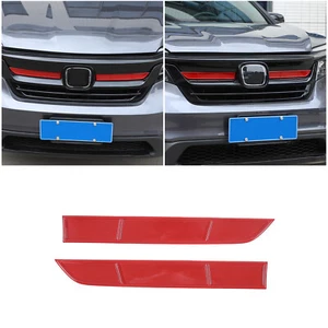 Red Front Front Middle Grille Net Trim Accessories Kit For Honda Pilot 2015-2022 - Picture 1 of 12