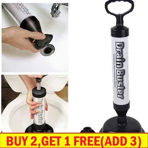 Drain Unblocker Toilet Plunger Suction Kitchen Sink Shower Pipe Clog Plumbing UK - Picture 1 of 9