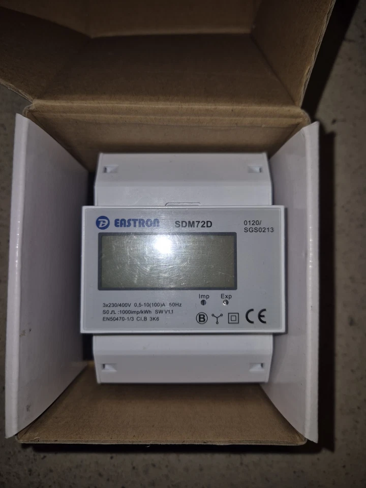 SDM72D MID Three Phase Digital kWh Meter 100A Direct Connected  Pulse Output 3Ph - Image 1 of 2