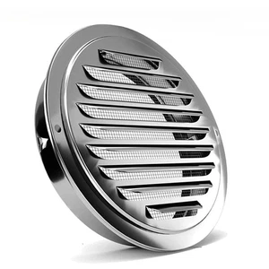 Stainless Steel Round Metal Air Vent Grille w/ Fly Screen Ventilation Duct Cover - Picture 1 of 11