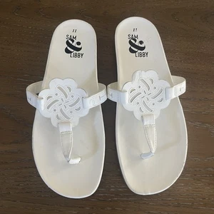 Sam & Libby Alexandria Sandals Womens Size 11 White Medallion Summer - Picture 1 of 8