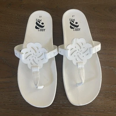 Sam & Libby Alexandria Sandals Womens Size 11 White Medallion Summer - Image 1 of 4