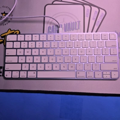 APPLE MAGIC KEYBOARD A2449 WITH TOUCH ID FOR MAC Tested Works   - PURPLE - Image 1 of 3