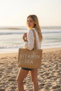 Borsa nuova con etichette Urban Expressions "Vitamin Sea" tessuto vacanza spiaggia vacanza perla vacanza - Foto 1 di 6