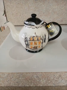 Potters Studio Halloween Spooky Tea Pot , Haunted House, 8" tall - Picture 1 of 8