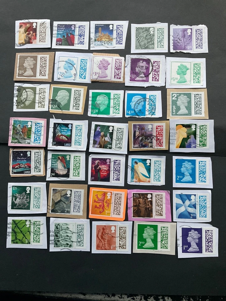 GB Collection 36 Different QEII KCIII BARCODE USED STAMPS High Value, Regionals  — 第 1/1 张图片