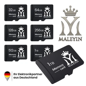 Maleyin Micro-SD memory card 32GB 64GB 128GB 256GB 512GB High Speed 100 MB/s - Picture 1 of 6