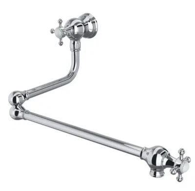 Perrin & Rowe U.4798X-APC-2 Wall Mounted Pot Filler in Polished Chrome w/ Cross - Image 1 of 4