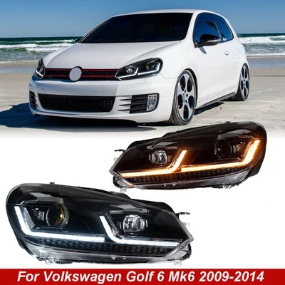 Для Volkswagen Golf 6 Mk6 2009-2014 светодиодный объектив фары проектор DRL поворотник - Изображение 1 из 4