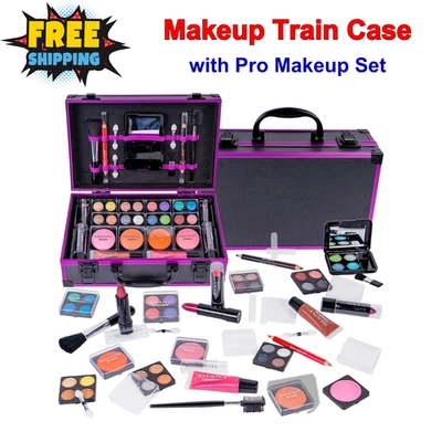 SHANY Carry All Makeup Train Case with Pro Makeup, Reusable Aluminum Train Case - Image 1 of 4