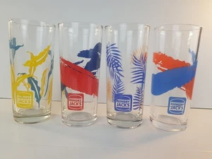 Hungry Jacks x 4 Limited Edition Wild Summer 2023 glasses Red Blue Yellow  - Picture 1 of 10