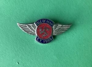 Vintage isle of man badge 1988 Motorcycle Club Racing TT Manx Superbikes - Picture 1 of 5