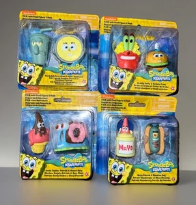 set 4 figurine cibo SpongeBob SquarePants nuove confezione da 2 - Foto 1 di 5