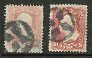 SC #65 2 Diff 4 PT STAR Fancy Cancel 3 Cent Washington 1861-2 Civil War US 68B21 - Bild 1 von 3