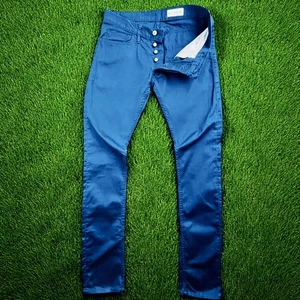 Pantalones ajustados Gustin para hombre 34 azul negro viernes botón mosca sarga hechos en California - Imagen 1 de 15