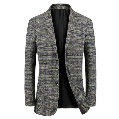 Men Formal Work Blazer Jacket Business Casual Button Slim Fit Suit Coat Tops - Image 1 of 4