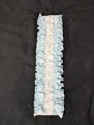 Vintage 80s Ruffled Tuxedo Shirt Button-On 70s Retro Wedding Prom Dickie Blue - Image 1 of 4